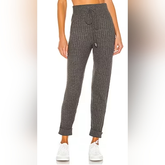 Free People Pants - Free People Around The Clock Ribbed Knit Jogger Pants in Charcoal Grey